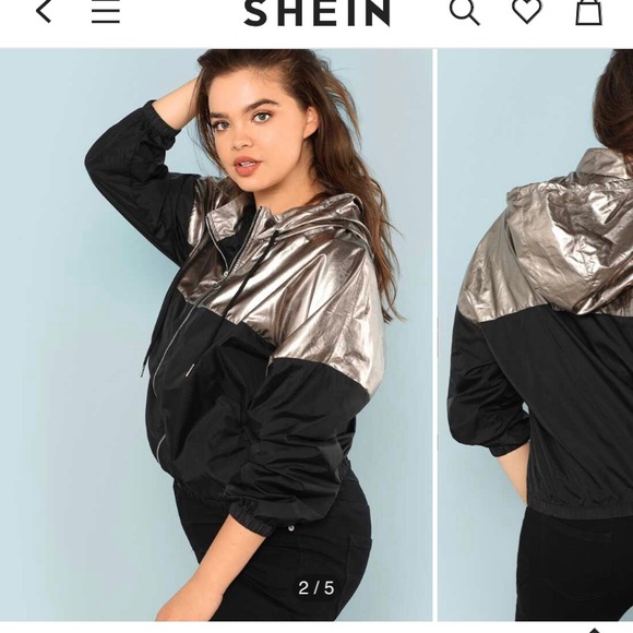 SHEIN Plus Cut And Sew O-Ring Zipper Hoodie Jacket - Picture 3 of 9